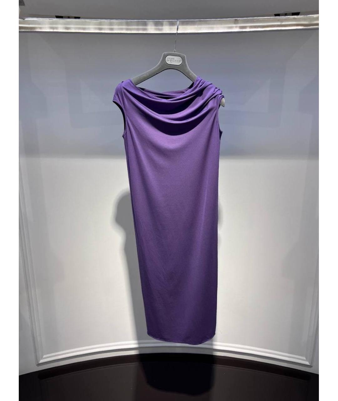 ALEXANDER MCQUEEN Фиолетовое вискозное коктейльное платье, фото 4