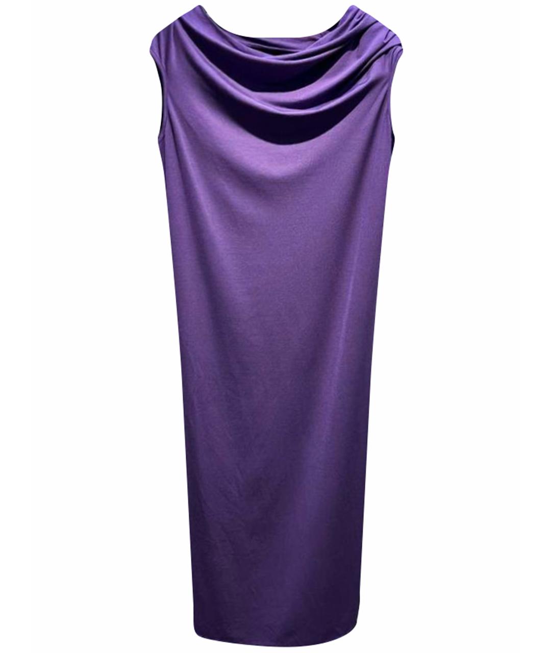 ALEXANDER MCQUEEN Фиолетовое вискозное коктейльное платье, фото 1