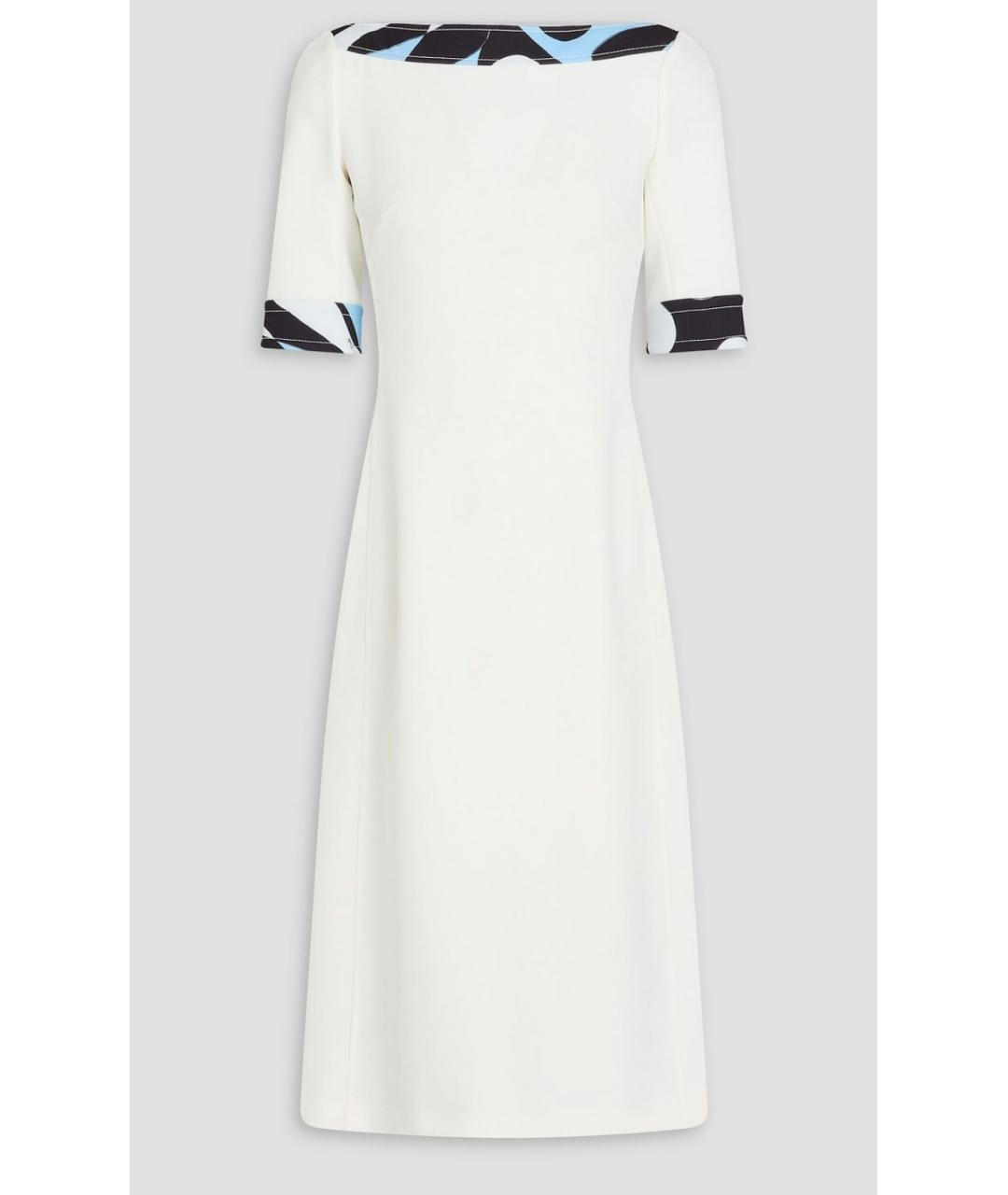 EMILIO PUCCI Белое полиэстеровое коктейльное платье, фото 4