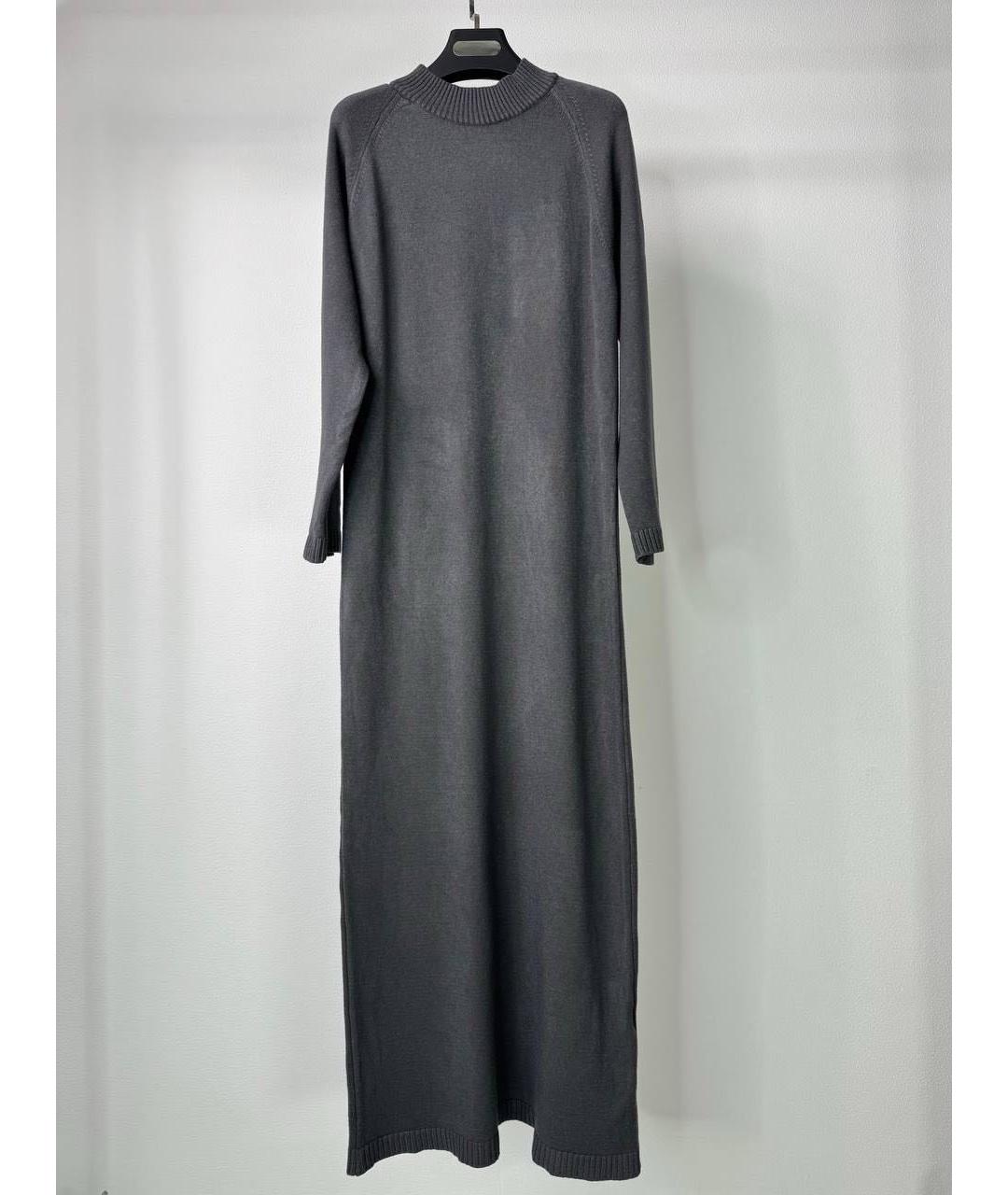 MAX MARA Серое вискозное повседневное платье, фото 8