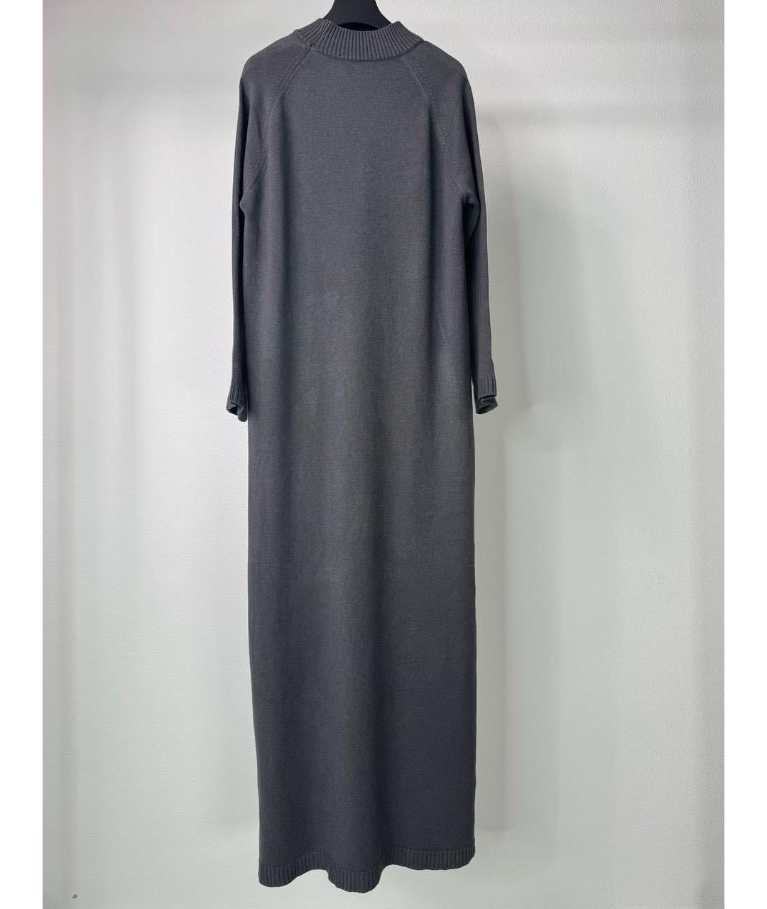 MAX MARA Серое вискозное повседневное платье, фото 2