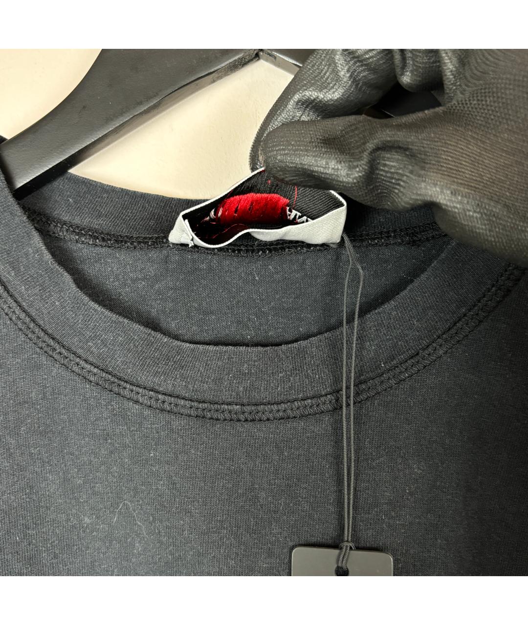 STONE ISLAND Черная хлопковая футболка, фото 4