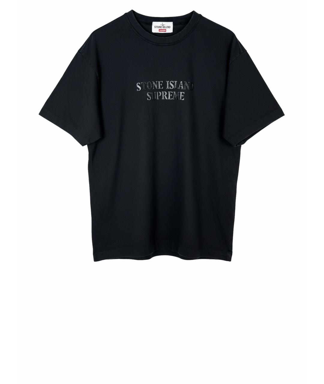 STONE ISLAND Черная хлопковая футболка, фото 8