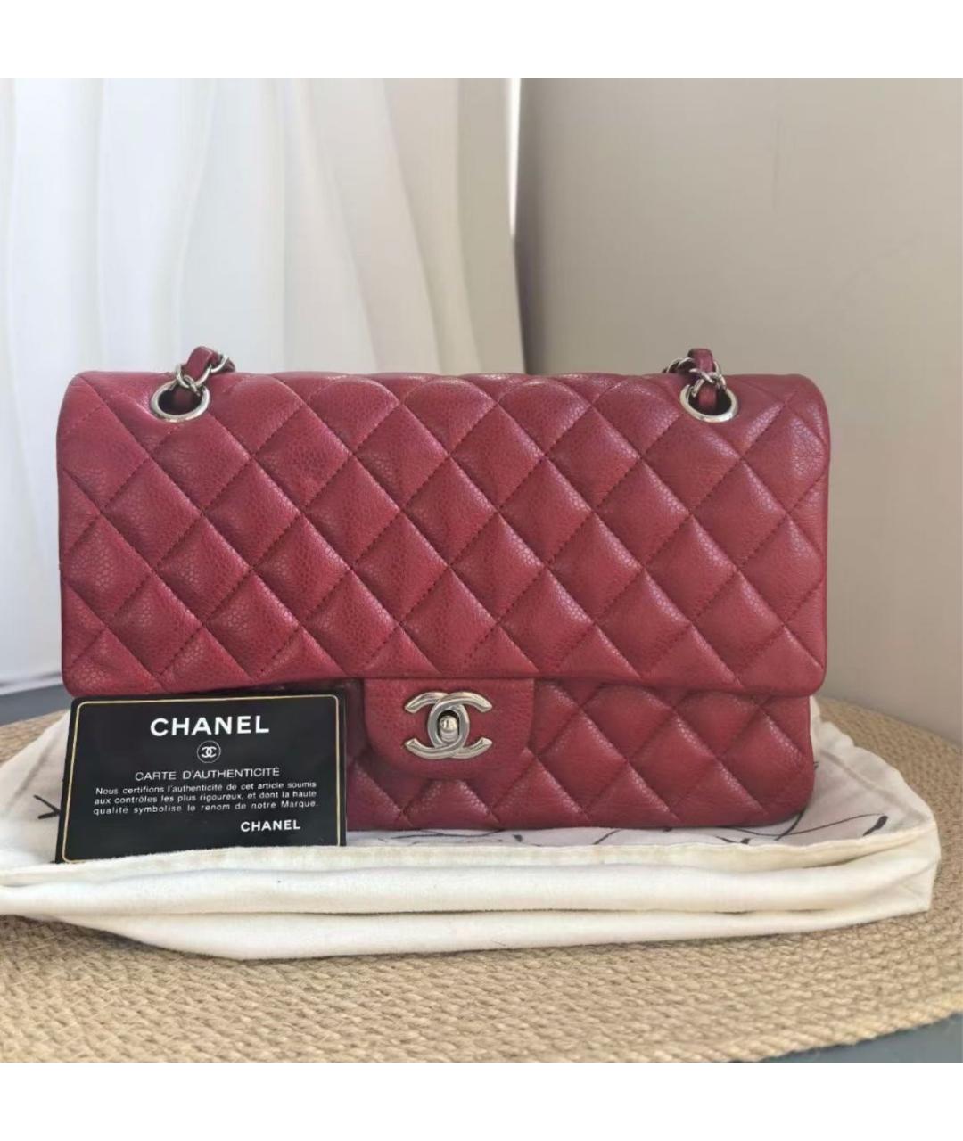 CHANEL Красная кожаная сумка через плечо, фото 4