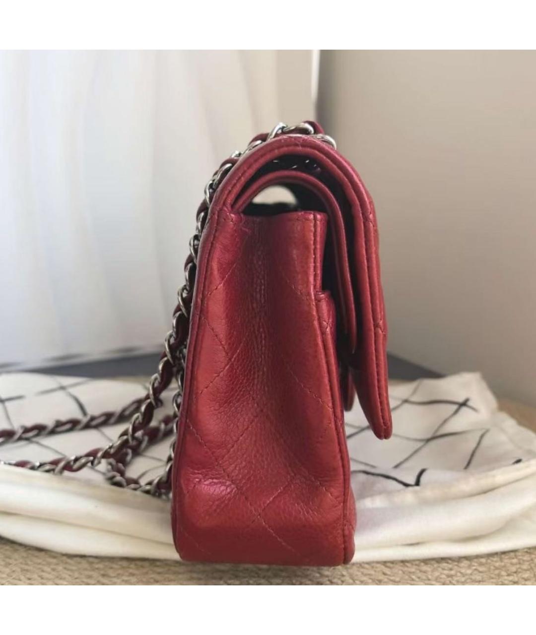 CHANEL Красная кожаная сумка через плечо, фото 8