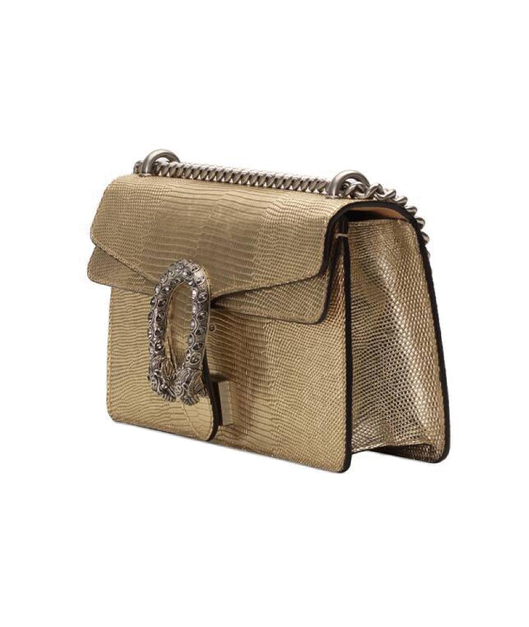 GUCCI Золотая кожаная сумка через плечо, фото 2