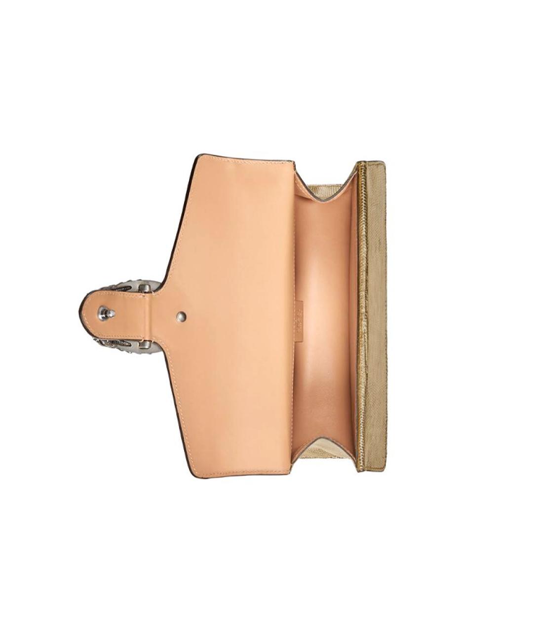 GUCCI Золотая кожаная сумка через плечо, фото 6