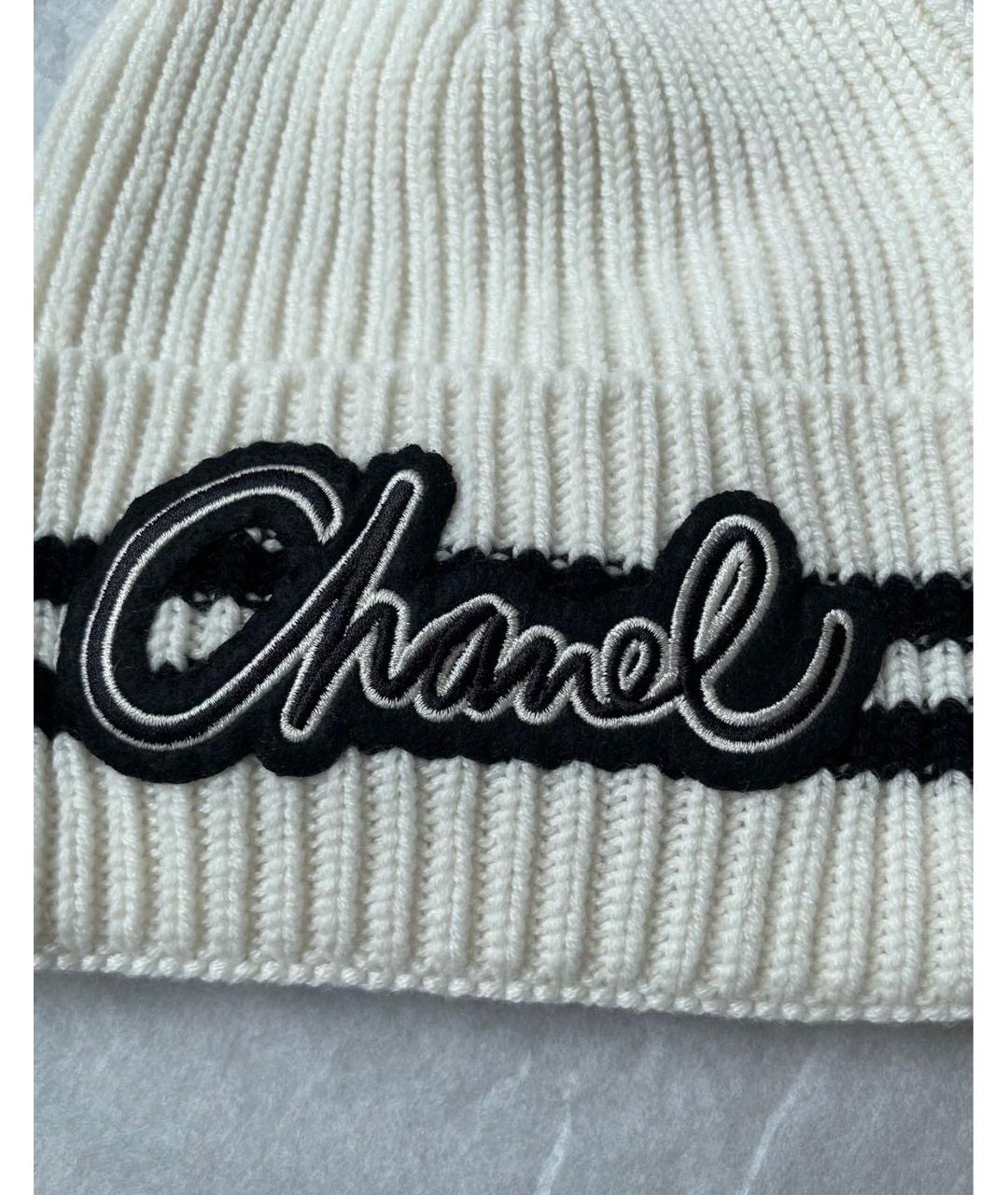 CHANEL Белая кашемировая шапка, фото 3