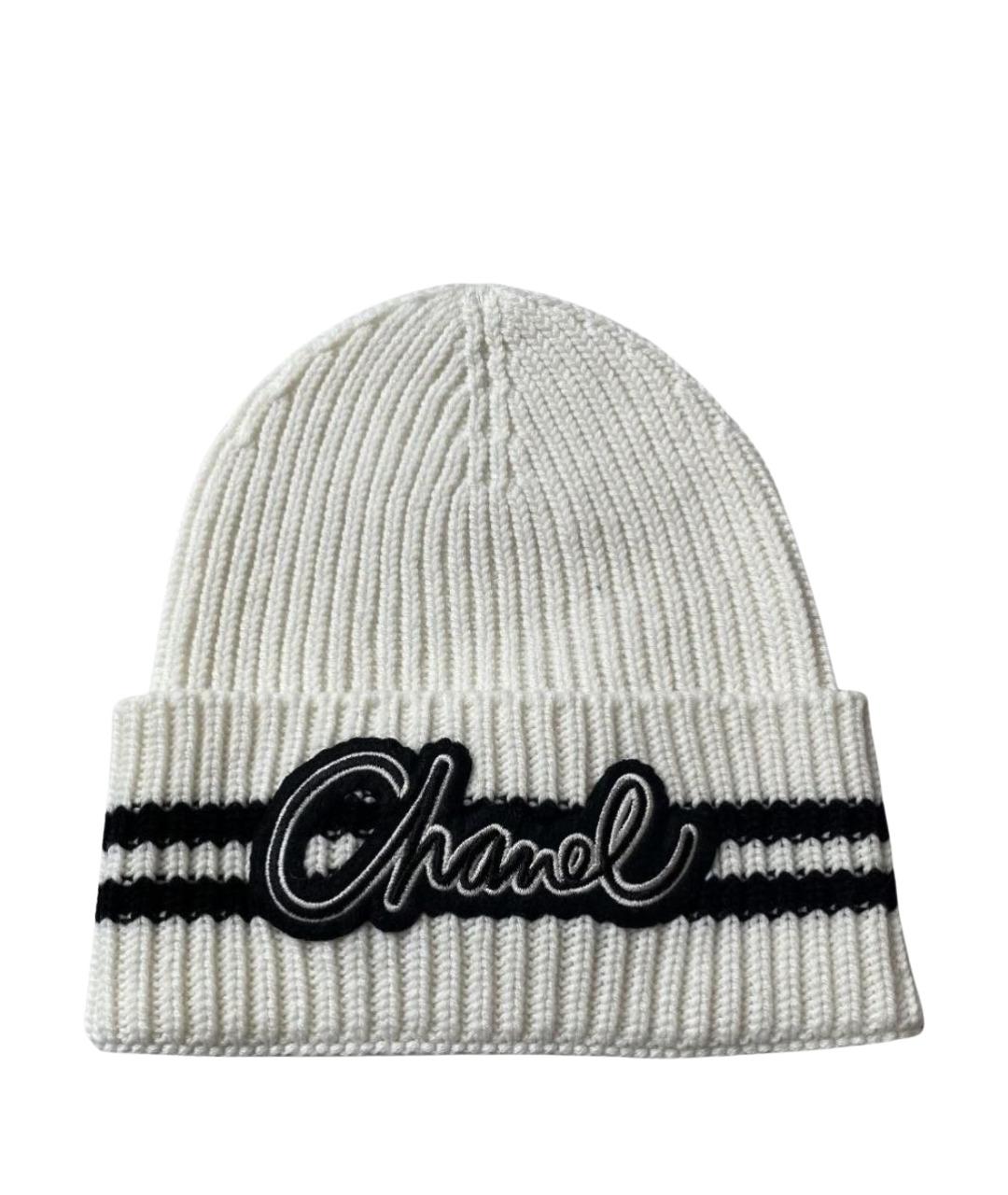 CHANEL Белая кашемировая шапка, фото 1