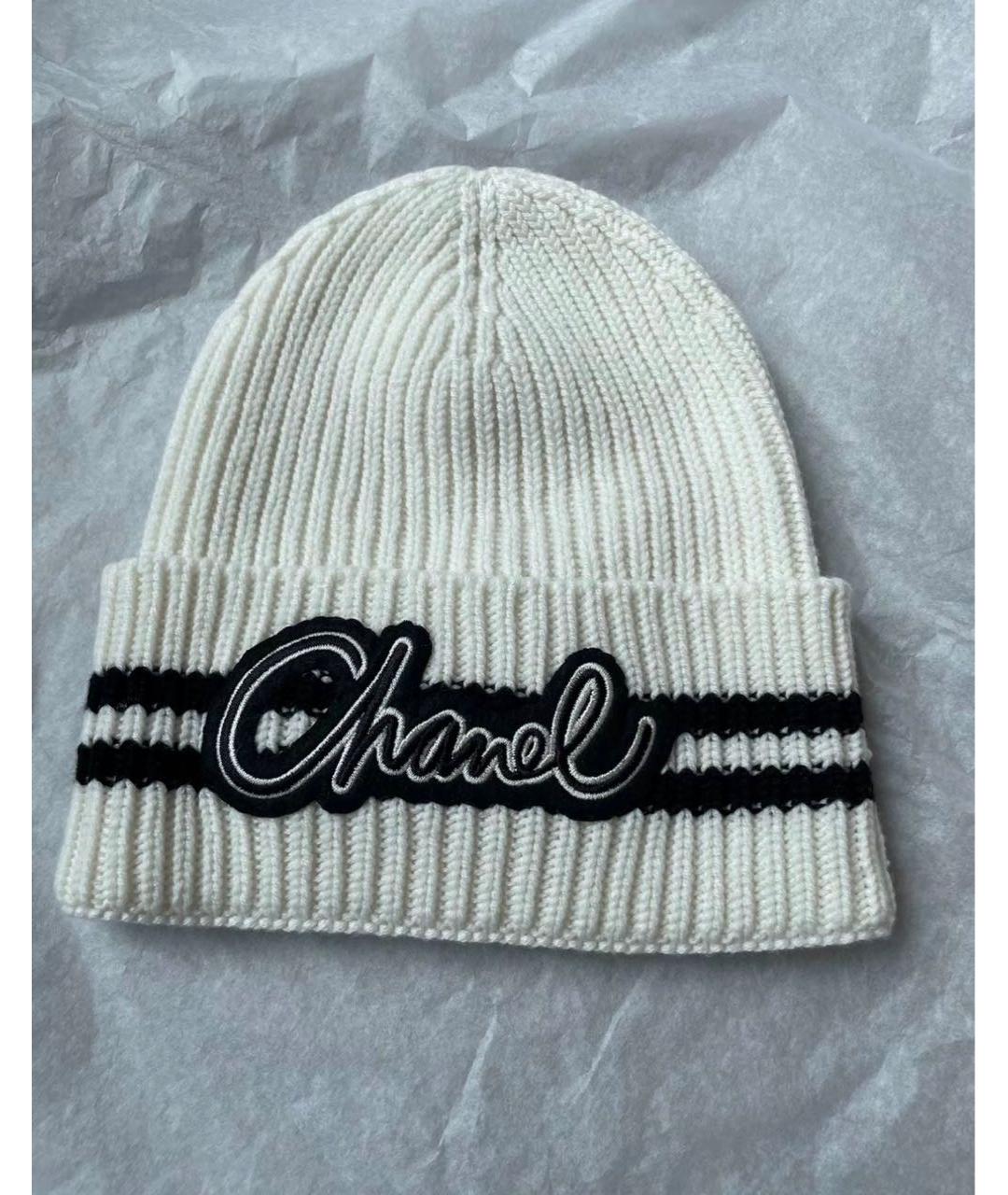 CHANEL Белая кашемировая шапка, фото 2