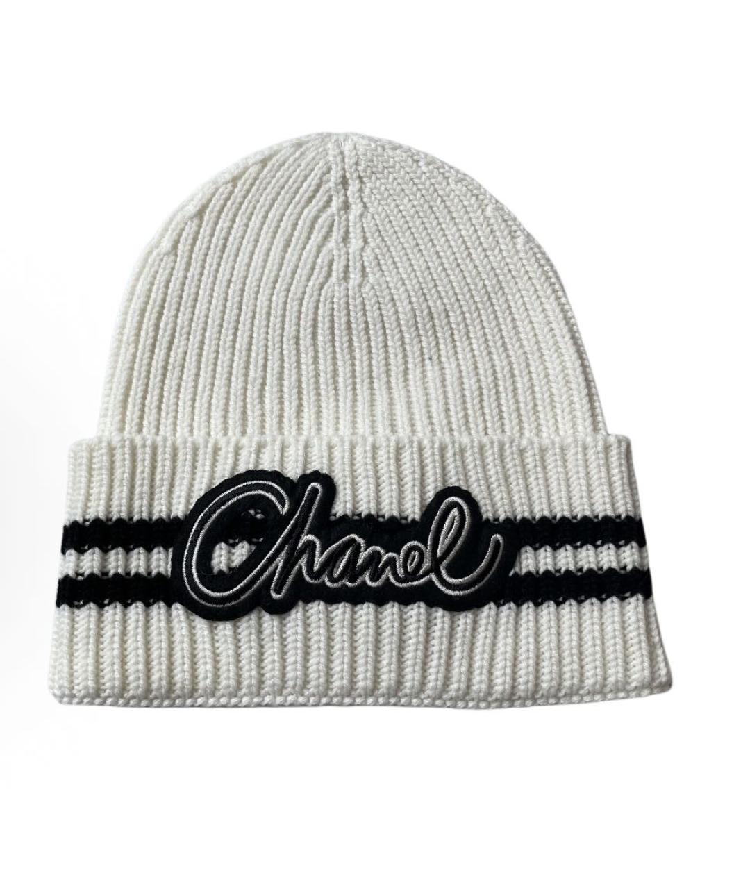 CHANEL Белая кашемировая шапка, фото 5