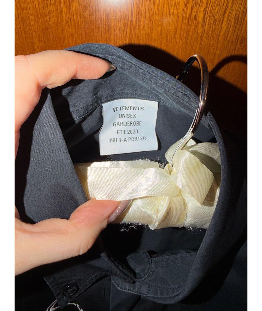 VETEMENTS Черная хлопковая рубашка, фото 4