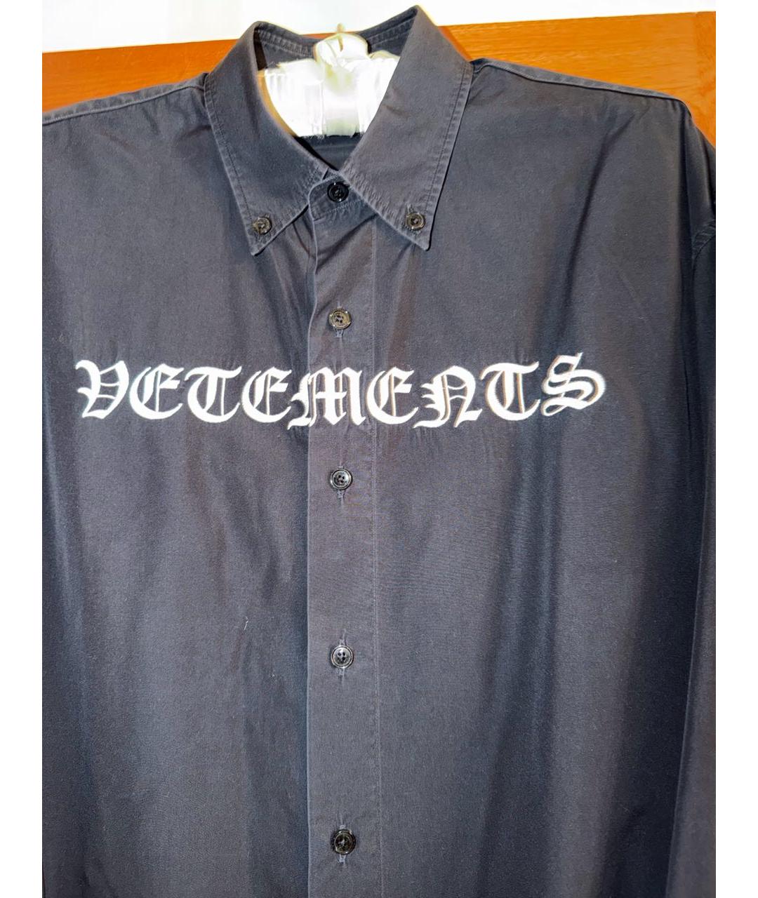 VETEMENTS Черная хлопковая рубашка, фото 3