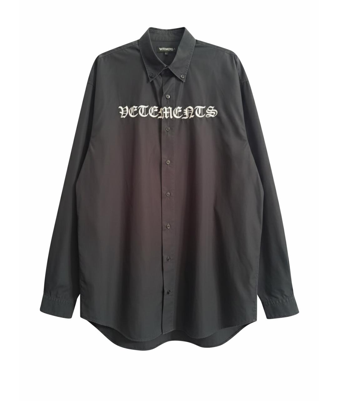 VETEMENTS Черная хлопковая рубашка, фото 1