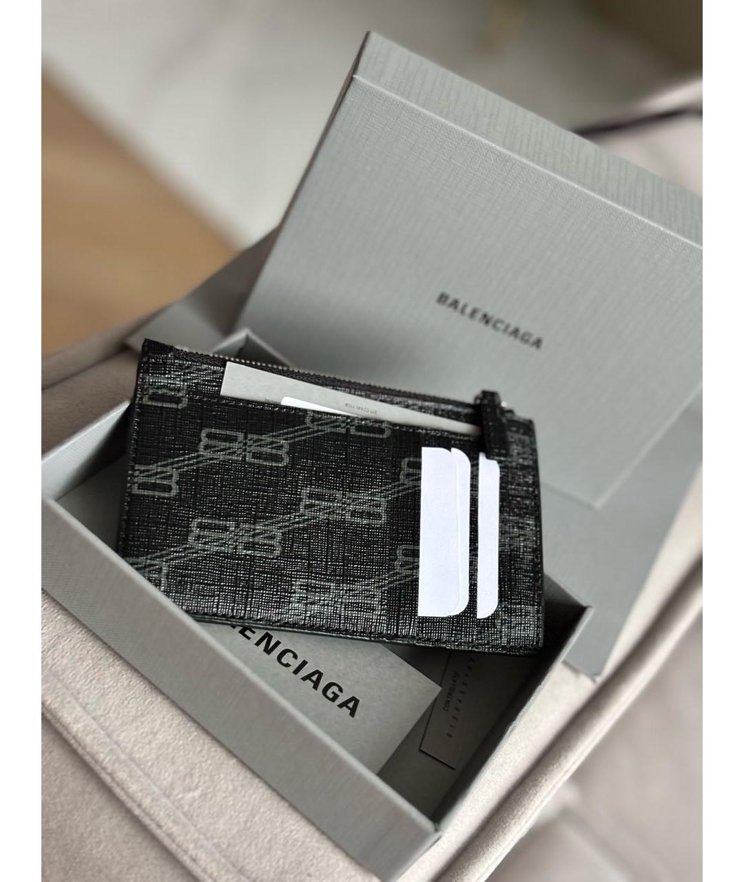 BALENCIAGA Черный кожаный кардхолдер, фото 4