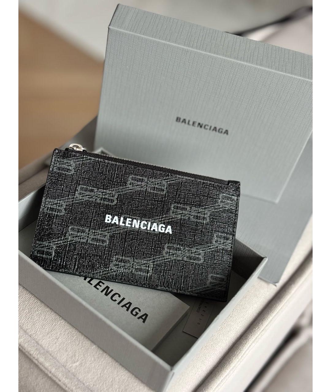 BALENCIAGA Черный кожаный кардхолдер, фото 3