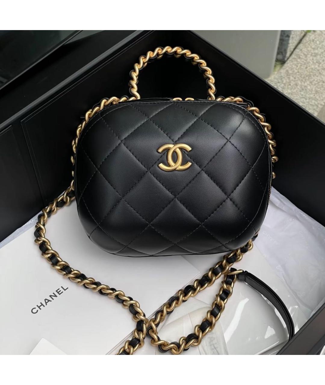 CHANEL Черная кожаная сумка через плечо, фото 4