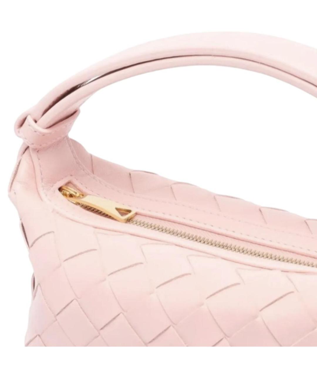 BOTTEGA VENETA Розовая кожаная сумка с короткими ручками, фото 4
