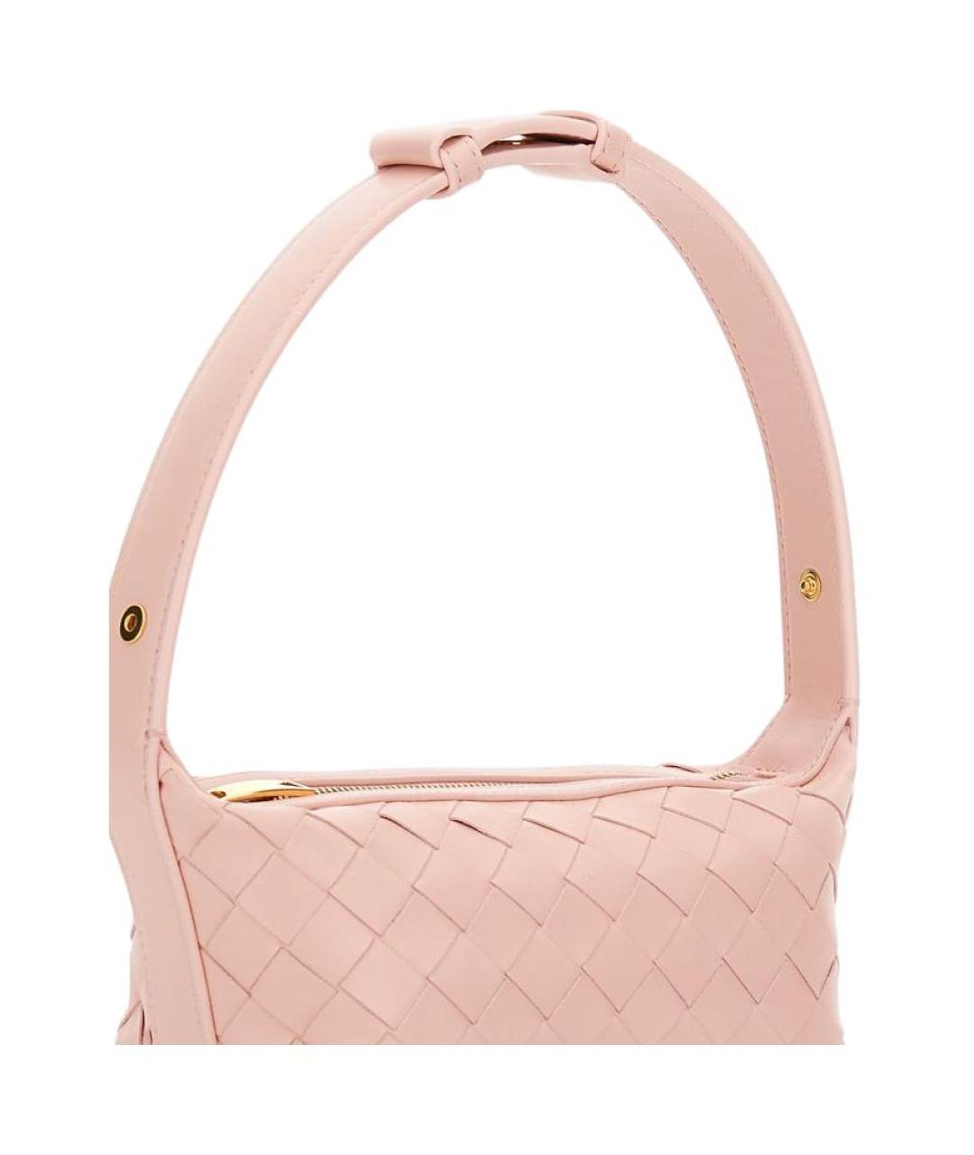 BOTTEGA VENETA Розовая кожаная сумка с короткими ручками, фото 3
