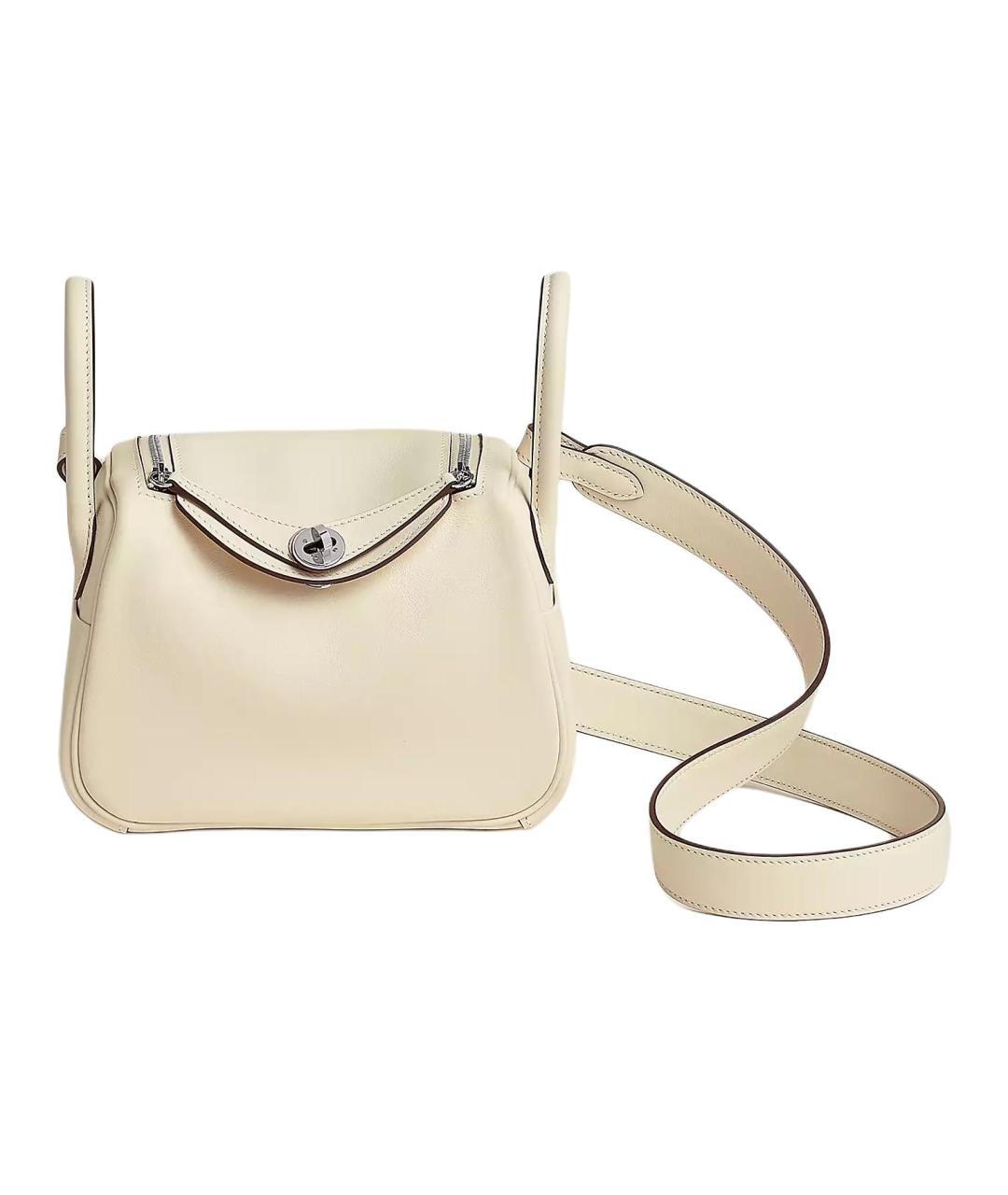 HERMES Белая кожаная сумка через плечо, фото 1