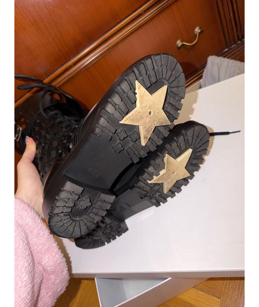 CHRISTIAN DIOR Черные кожаные полусапоги, фото 6