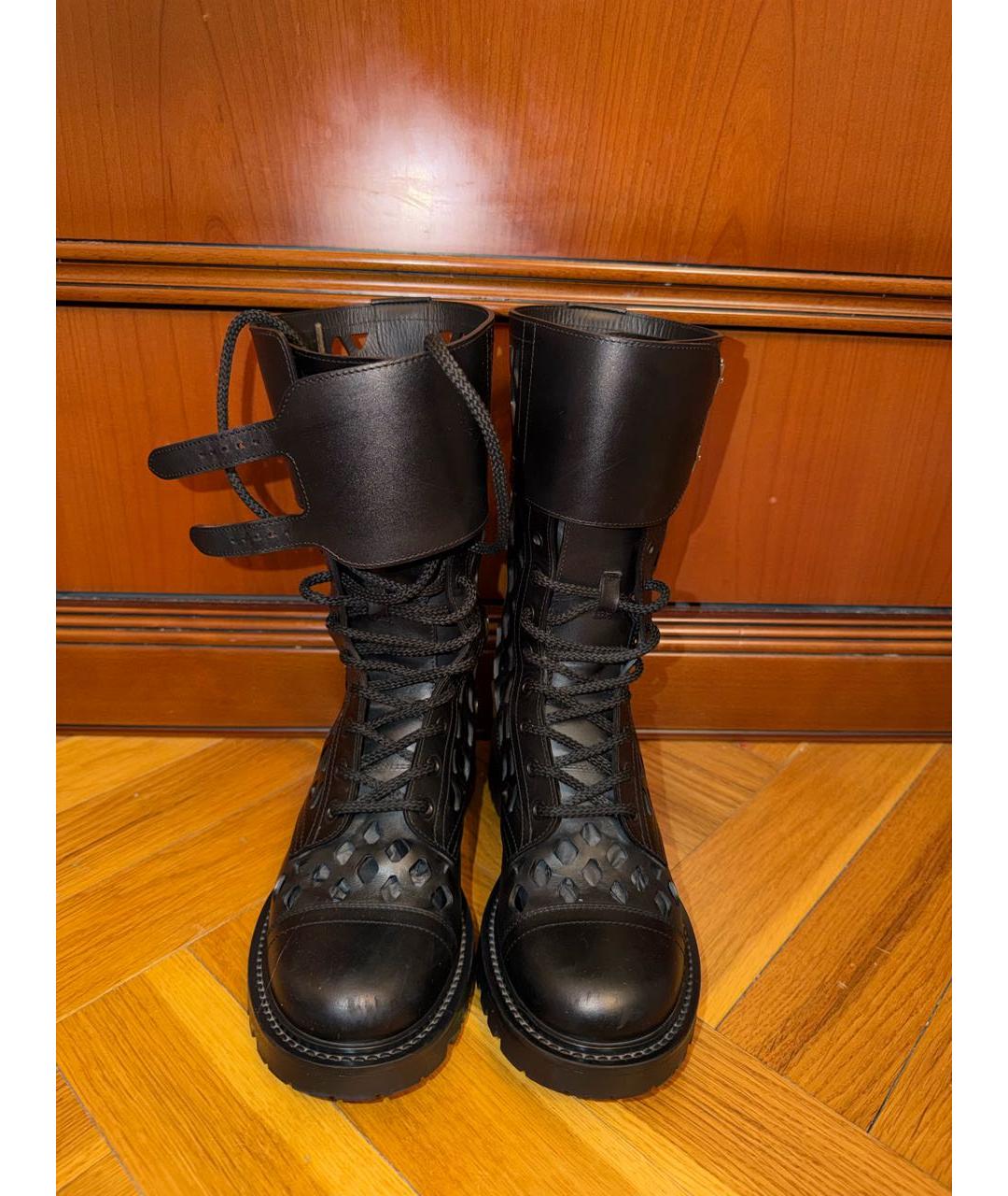 CHRISTIAN DIOR Черные кожаные полусапоги, фото 2