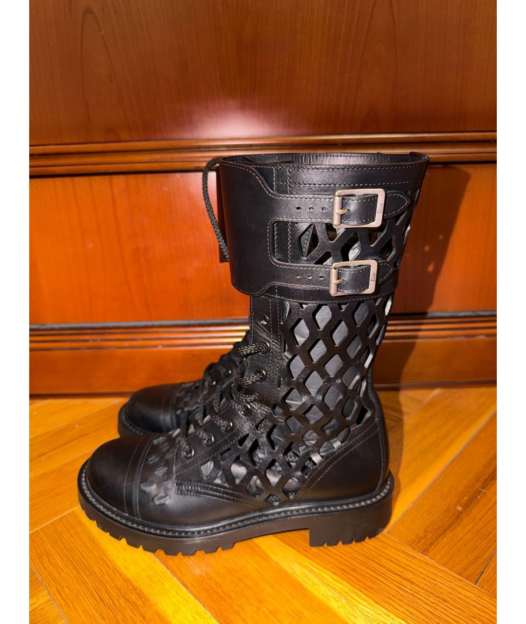 CHRISTIAN DIOR Черные кожаные полусапоги, фото 8