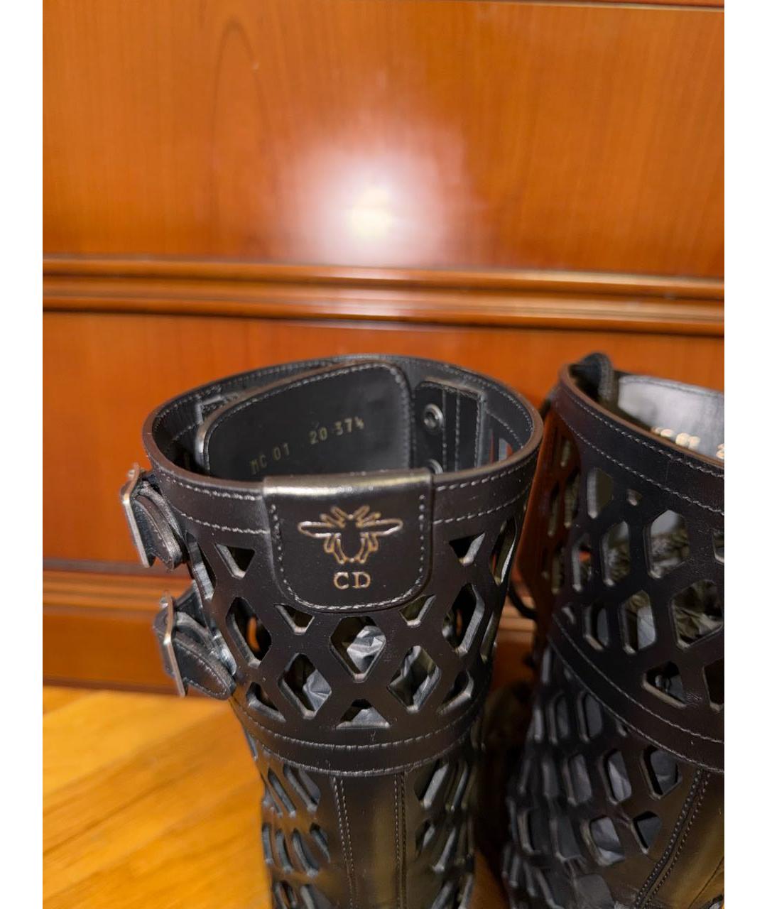 CHRISTIAN DIOR Черные кожаные полусапоги, фото 7