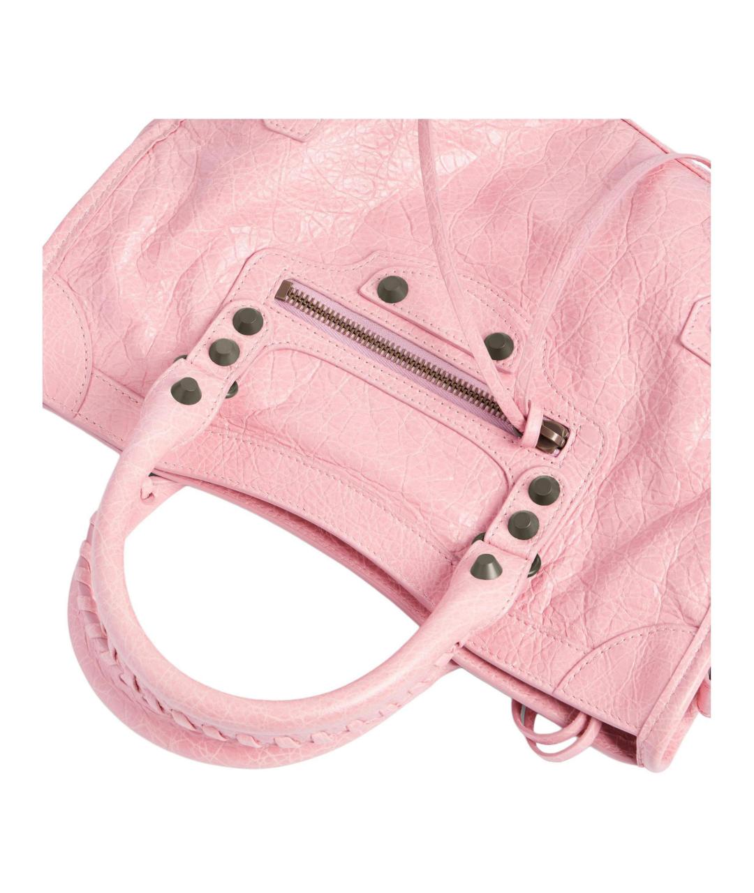 BALENCIAGA Розовая кожаная сумка тоут, фото 4