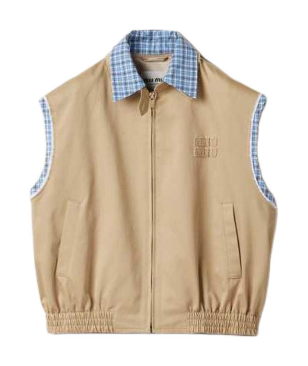 MIU MIU Бежевая хлопковая жилетка, фото 1