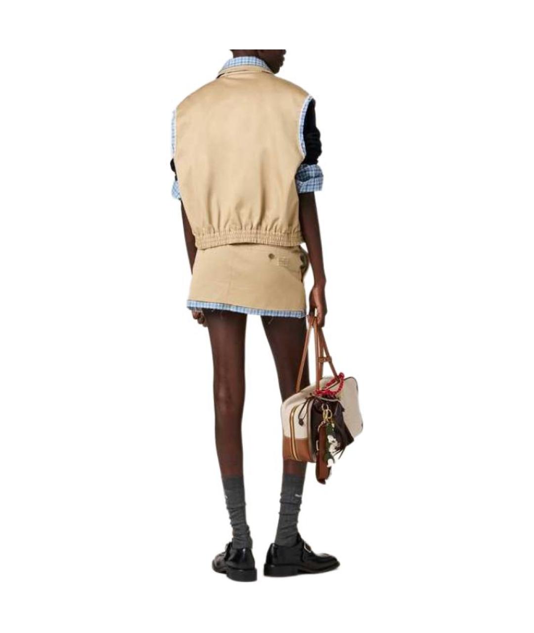 MIU MIU Бежевая хлопковая жилетка, фото 3
