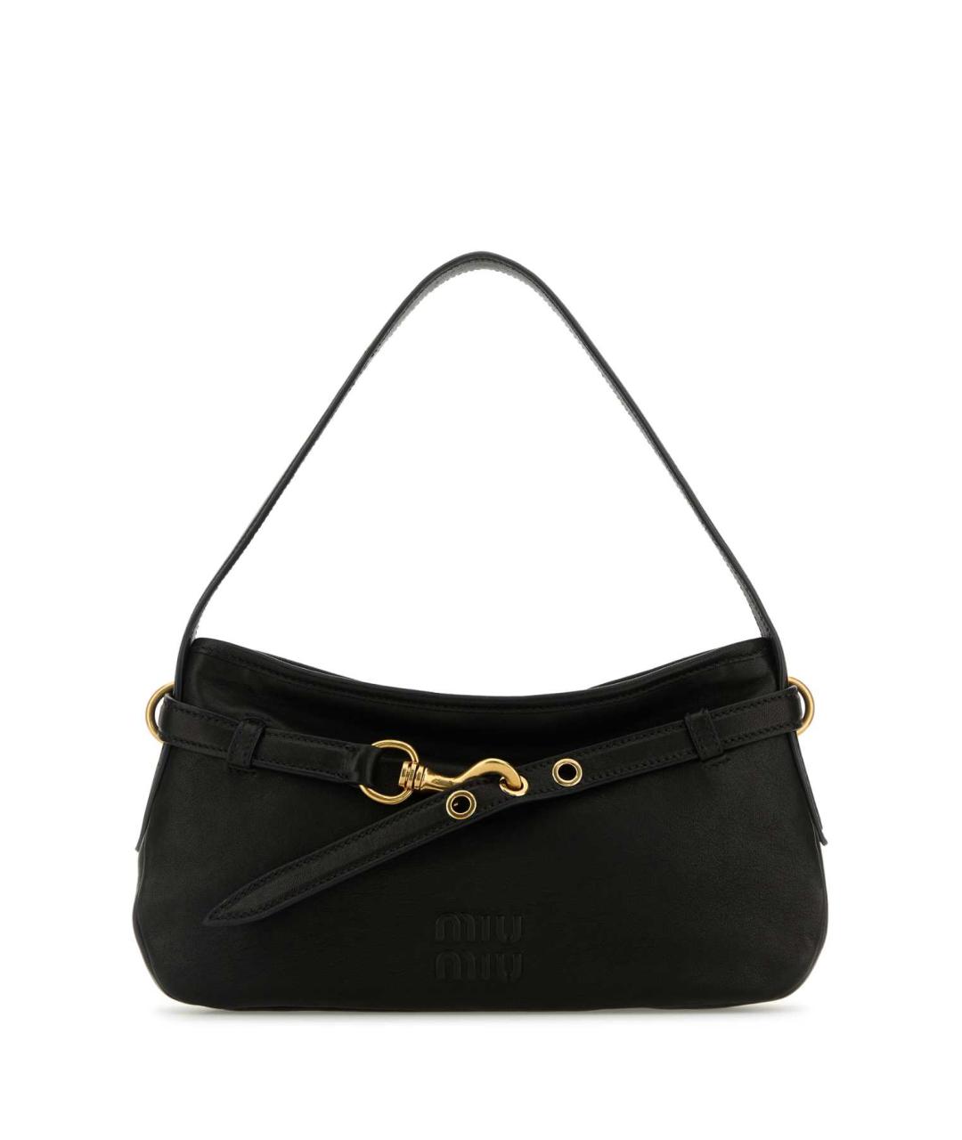 MIU MIU Черная кожаная сумка с короткими ручками, фото 1