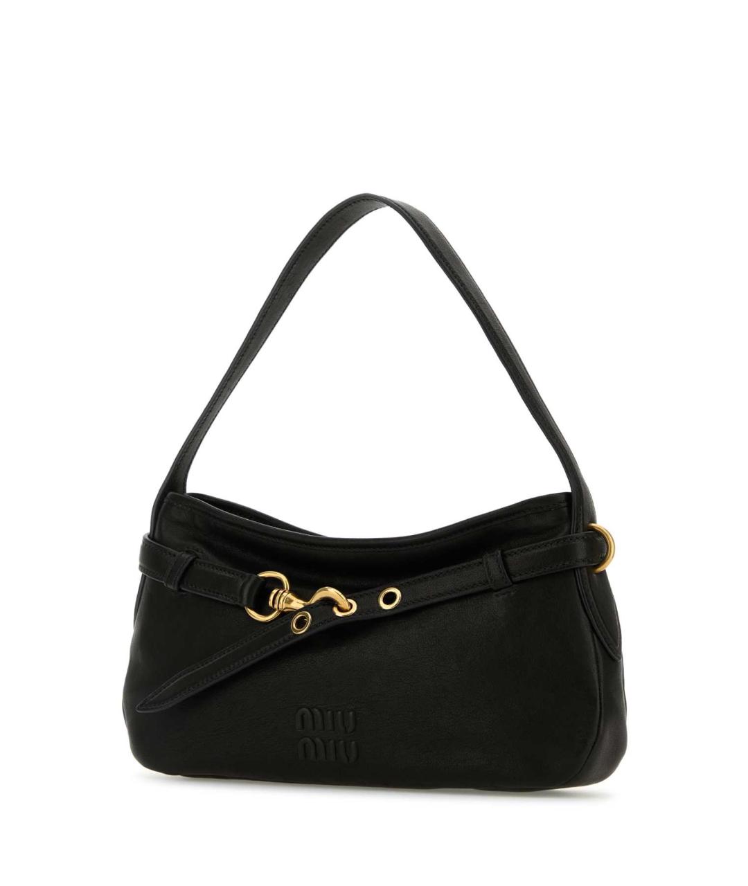 MIU MIU Черная кожаная сумка с короткими ручками, фото 2