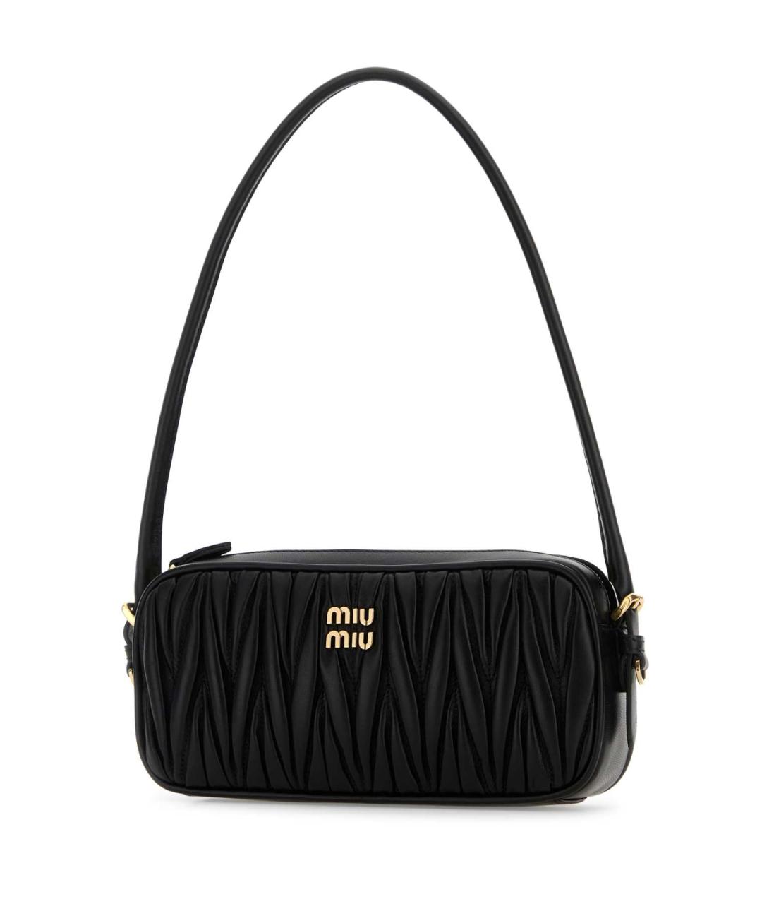 MIU MIU Черная кожаная сумка с короткими ручками, фото 2