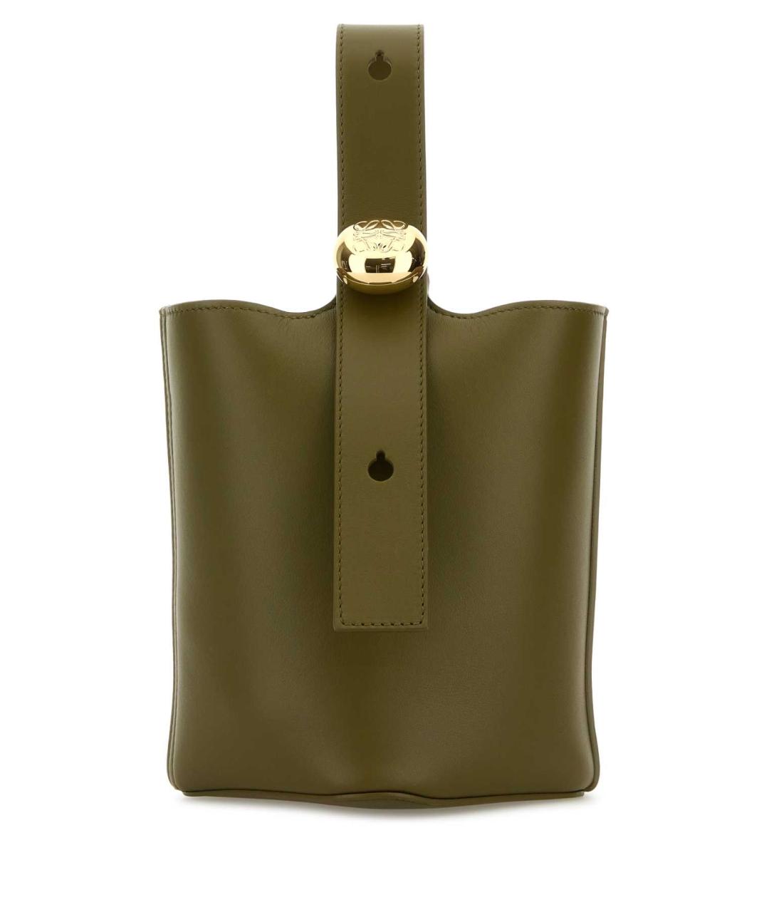 LOEWE Зеленая кожаная сумка с короткими ручками, фото 1