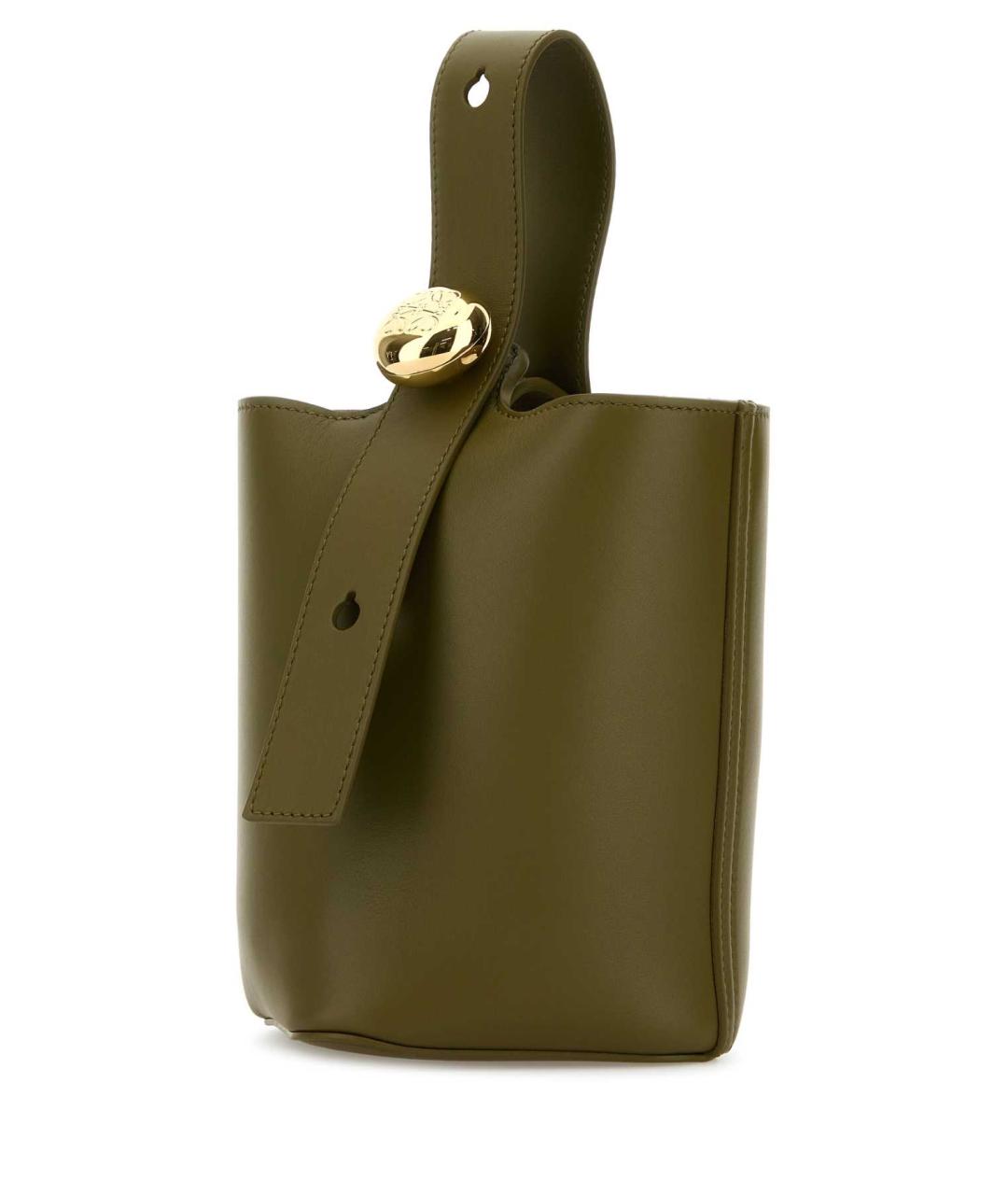 LOEWE Зеленая кожаная сумка с короткими ручками, фото 2