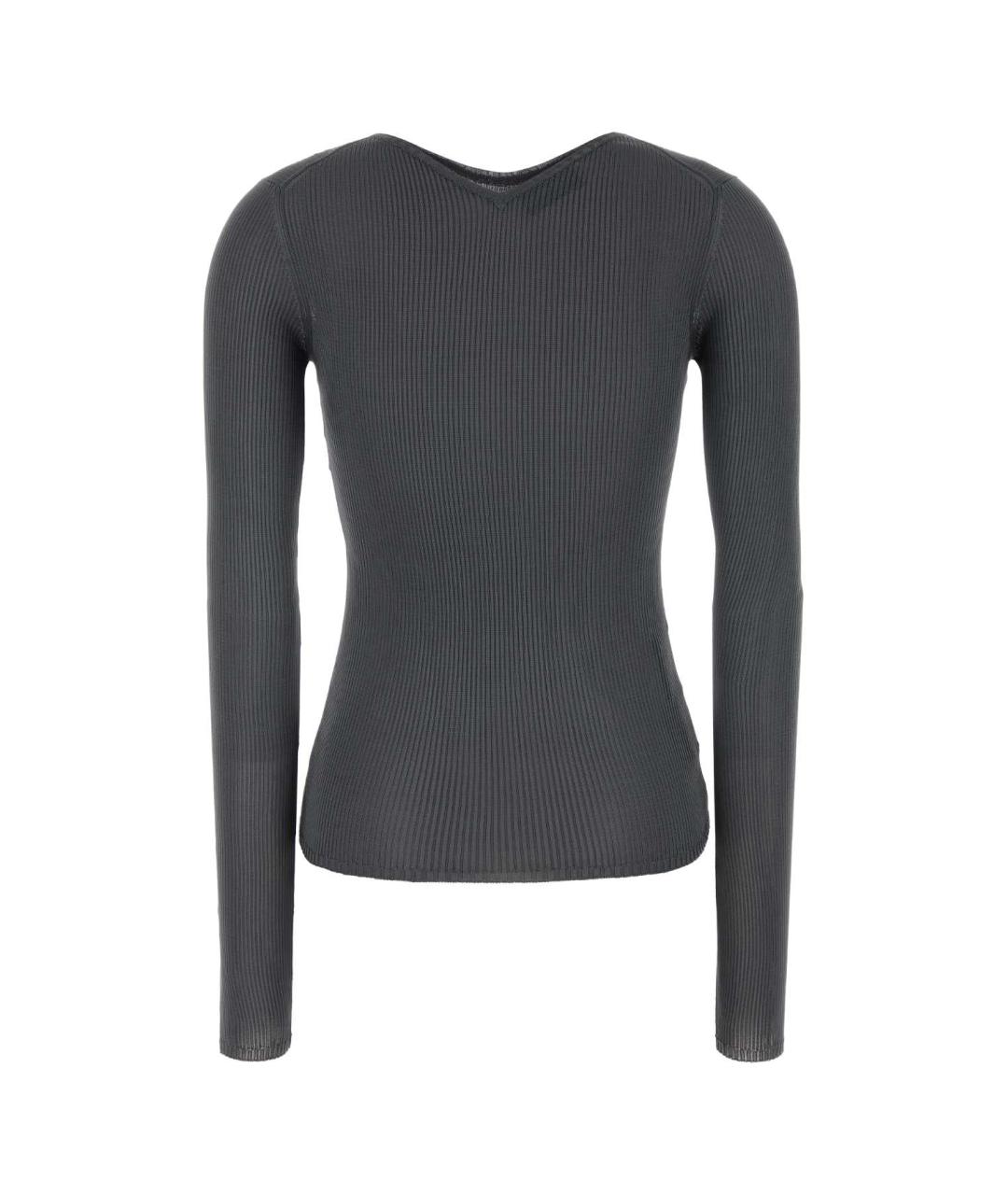 MIU MIU Серый шелковый джемпер / свитер, фото 2