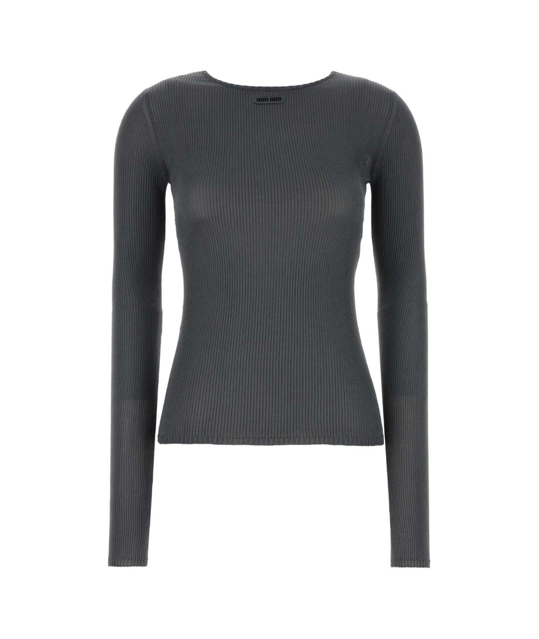 MIU MIU Серый шелковый джемпер / свитер, фото 1