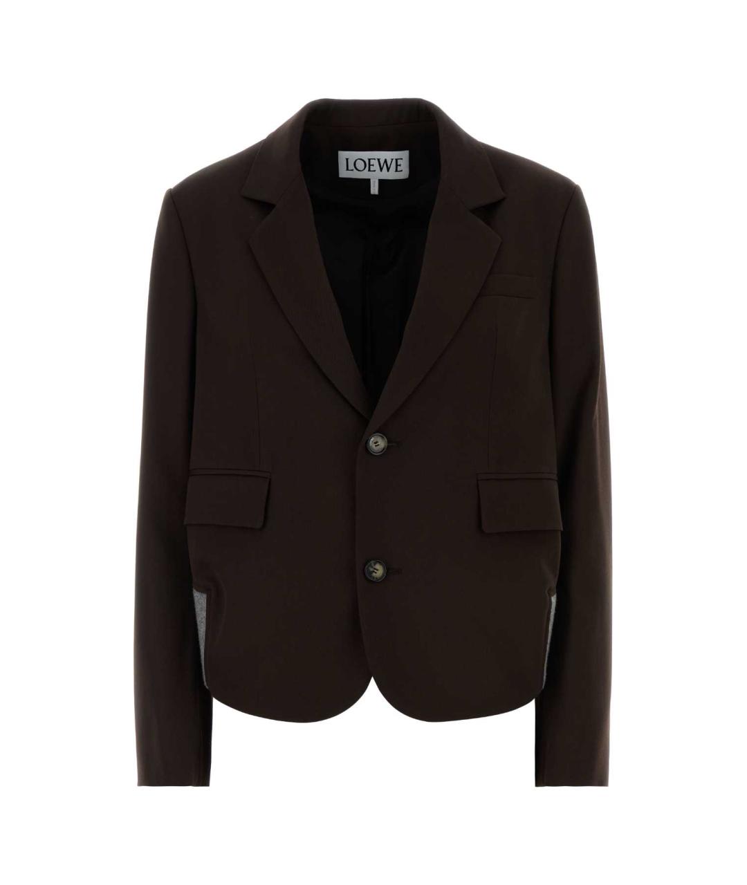 LOEWE Коричневый шерстяной жакет/пиджак, фото 1