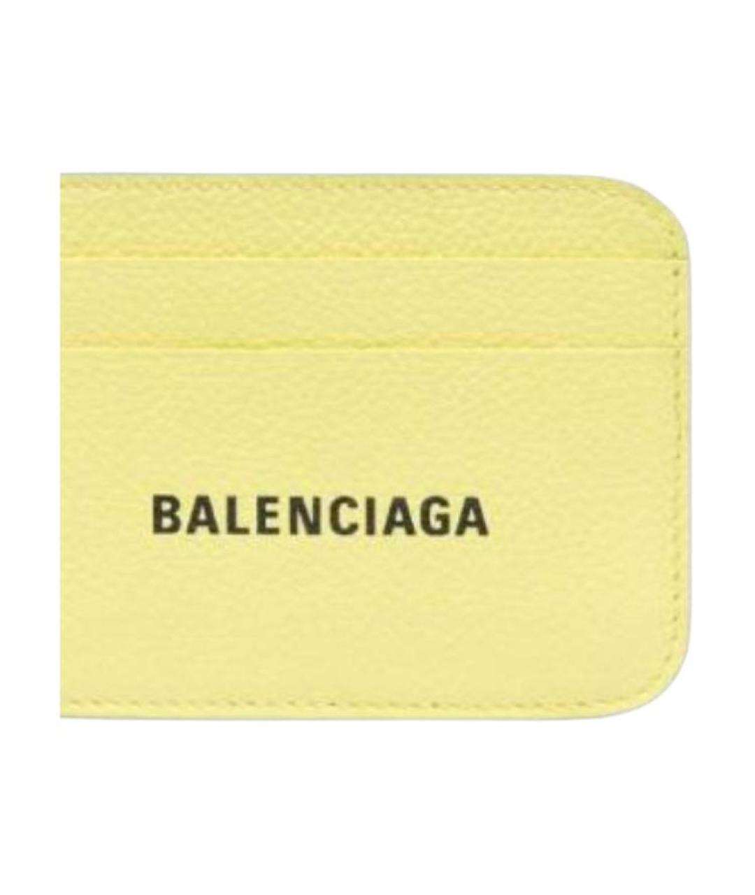 BALENCIAGA Желтый кожаный кардхолдер, фото 2