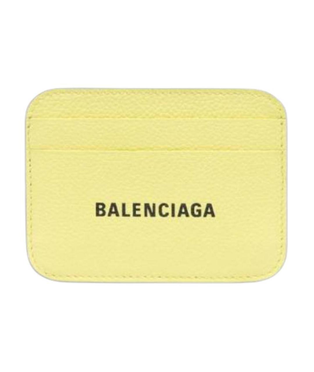 BALENCIAGA Желтый кожаный кардхолдер, фото 1
