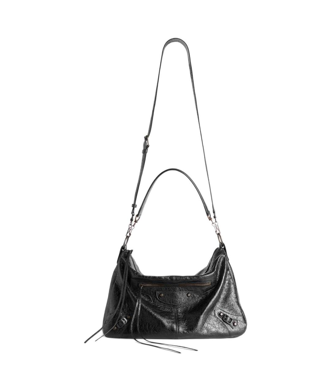 BALENCIAGA Черная кожаная сумка на плечо, фото 1