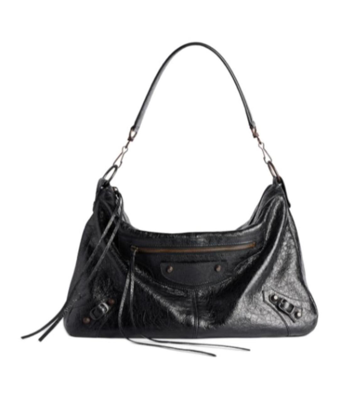 BALENCIAGA Черная кожаная сумка на плечо, фото 2