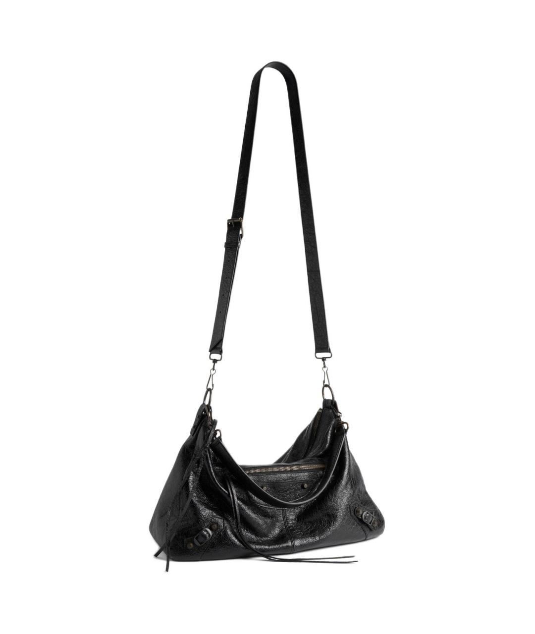 BALENCIAGA Черная кожаная сумка на плечо, фото 4