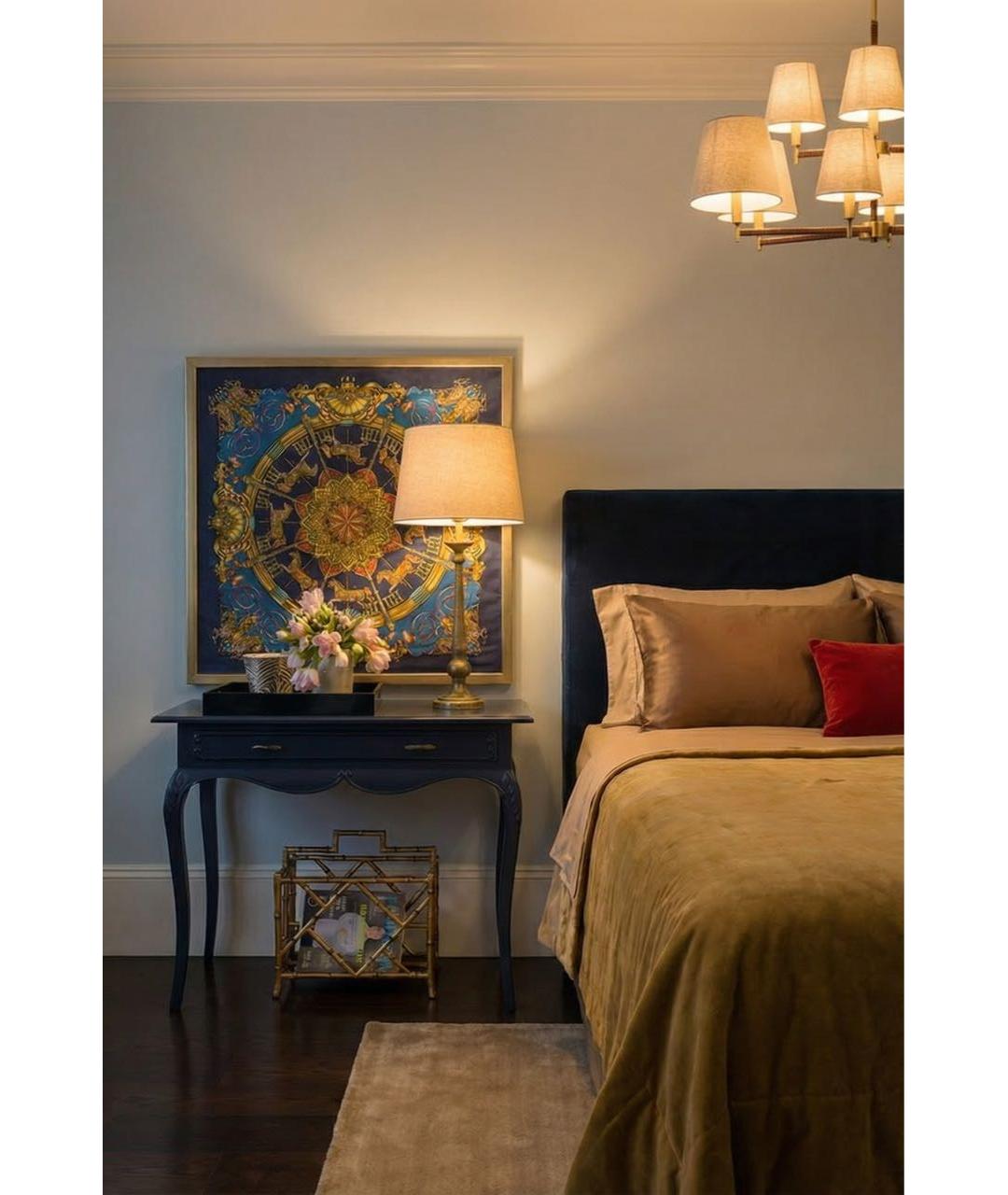 HERMES Темно-синий шелковый платок, фото 5