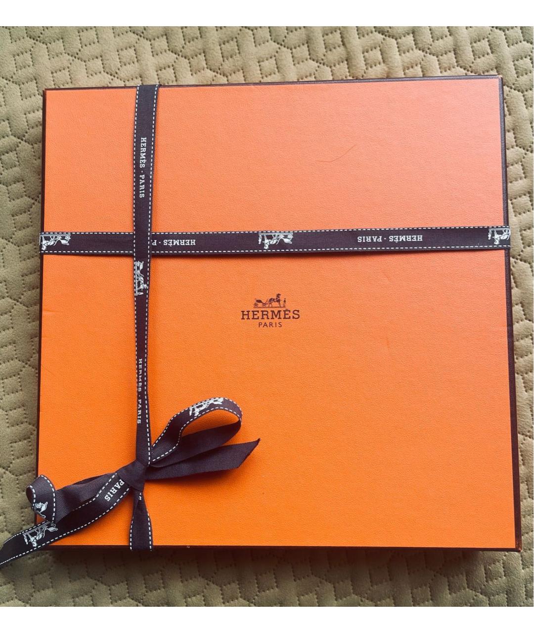 HERMES Оранжевый шелковый платок, фото 5