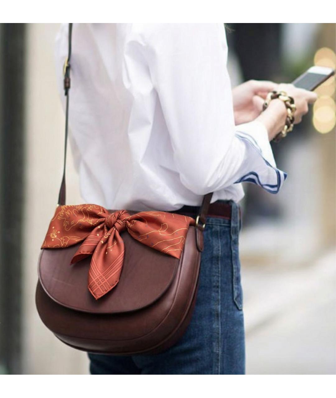 HERMES Оранжевый шелковый платок, фото 8