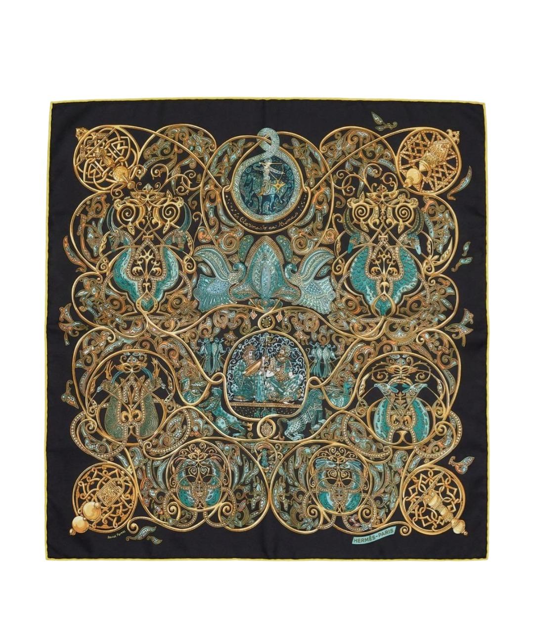 HERMES Мульти шелковый платок, фото 1