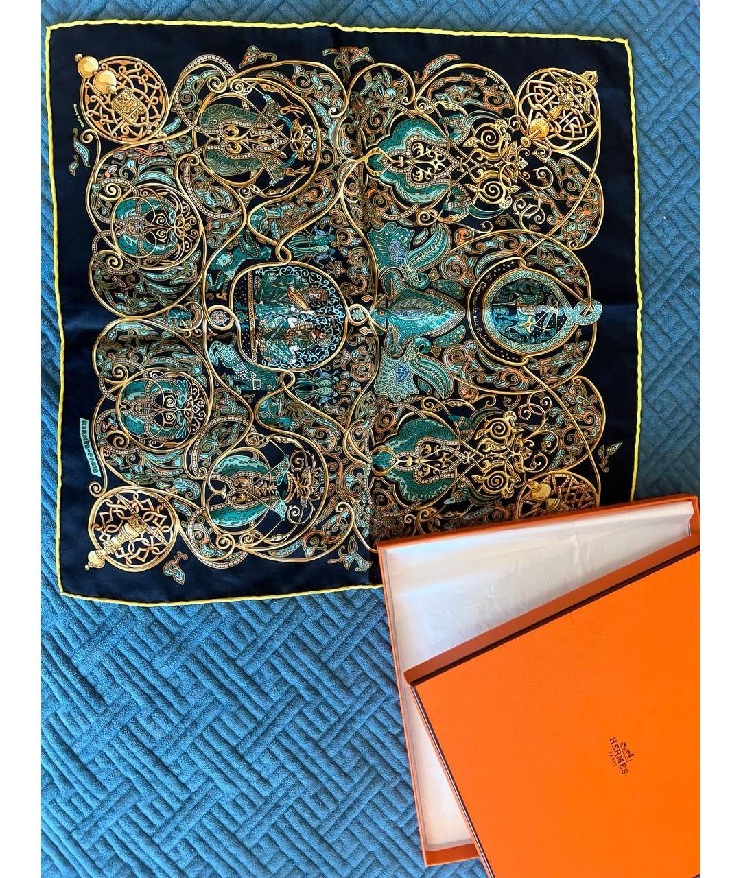 HERMES Мульти шелковый платок, фото 2