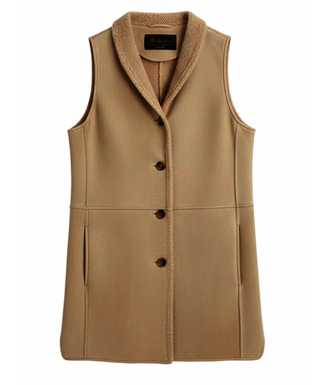 LORO PIANA Бежевый замшевый жилет, фото 1